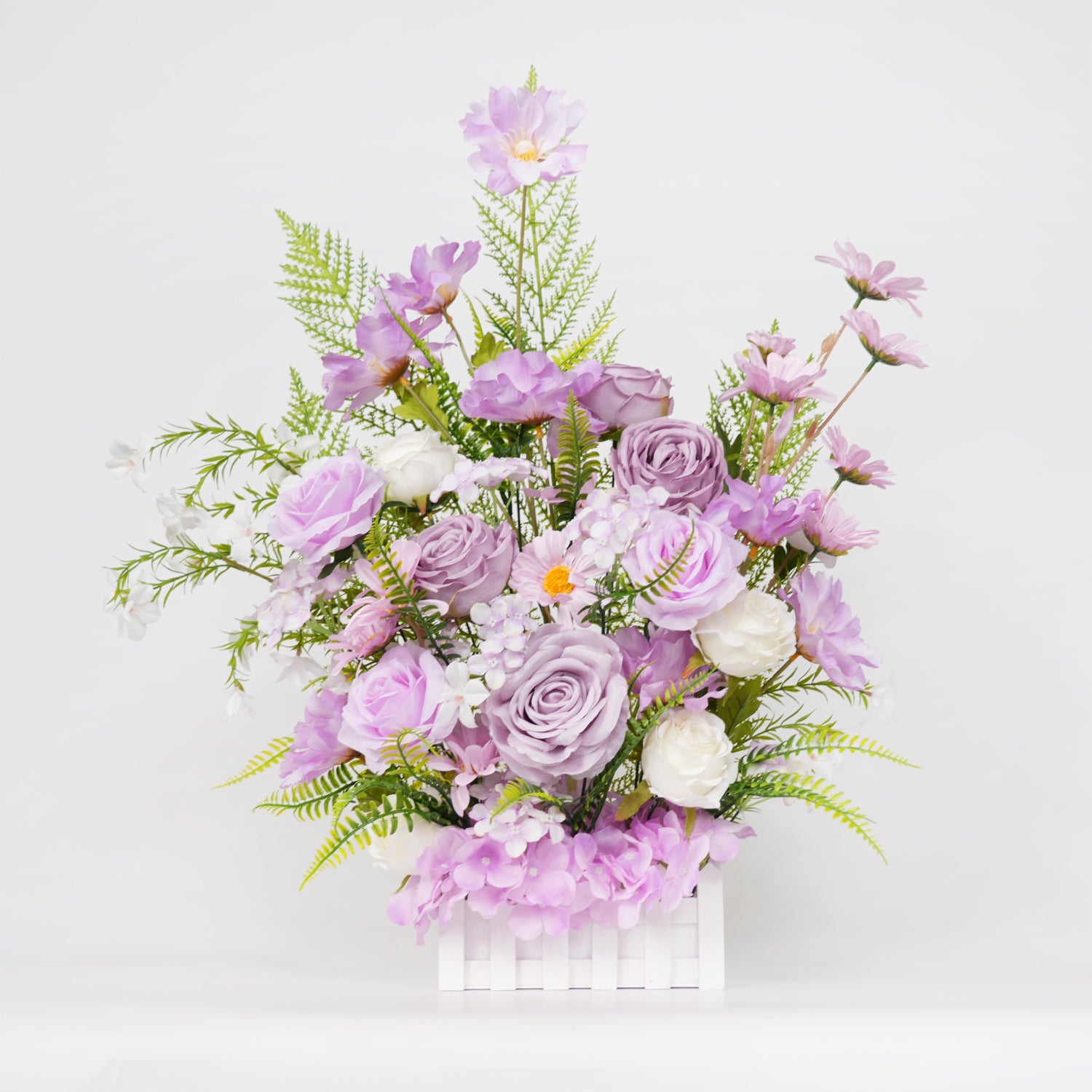 Artificial light purple Greenery Wedding Fence Flower Figure 1